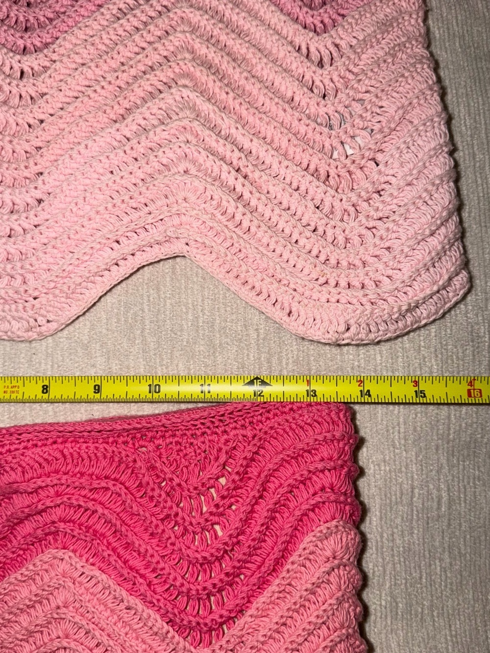 Casablanca SET Skirt Polo Crochet Pink Gradient Wave Knit Mini Cotton Cute Rare - Picture 12 of 12